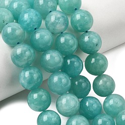 Amazonite Natural Amazonite Beads Strands, Smooth Round, 10~10.5mm, Hole: 0.8mm, about 36pcs/strand, 14.69''(37.3cm)