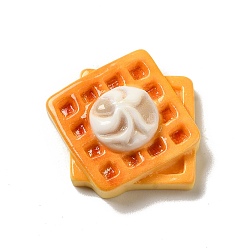 Темно-Оранжевый Кабошоны из непрозрачной смолы, имитация еды, декодирование, хлеб, темно-оранжевый, 27x27x10 мм