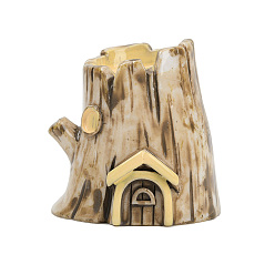 Цвет Древесины Искусственный домик на дереве украшения из смолы, для украшения домашнего офиса, деревесиные, 35.5x33.5x37 мм