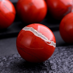 Красный Камень Украшение дисплея скульптуры из натуральной красной яшмы, для украшения рабочего стола домашнего офиса, круглые, 40 мм