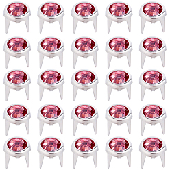 Платина 120 шт. латунные заклепки со стразами, плоско-круглые, платина, 7x6 мм