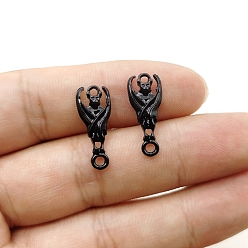 Черный Подвески из цинкового сплава, готические чары моли, чёрные, 21x9 мм
