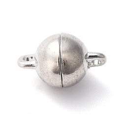 Платина Магнитные застежки из сплава с петлями, круглые, платина, 13x8 мм, отверстие : 1.2 мм