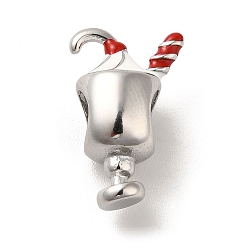 Нержавеющая Сталь Цвет 304 эмаль нержавеющей стали европейские шарики, бусины с большим отверстием, мороженое, цвет нержавеющей стали, 16.5x10x7.5 мм, отверстие : 4.5x5 мм