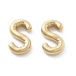 Letter S 304 подвески из нержавеющей стали, реальный 14 k позолоченный, ионное покрытие (ip), шарм-буква, Письмо с, 20.5x12x4.5 мм, отверстие : 2 мм