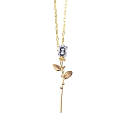 Золотой Ожерелья с подвесками в виде роз из нержавеющей стали, золотые, 19.69 дюйм (50 см)