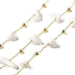 Белый Нефрит Цепочки из бисера ручной работы из натурального белого нефрита, пайки, с реечной обшивкой латунными выводами, долговечный, без свинца и без кадмия, с катушкой, реальный 18 k позолоченный, 5~14x2~7x3~7 мм
