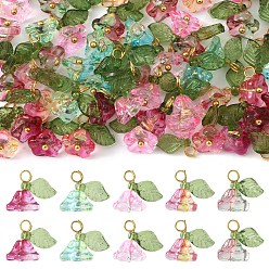 (52) Непрозрачная лаванда 50шт 5 цвета прозрачные акриловые и стеклянные подвески, с латунной фурнитурой , разноцветные, 12 мм, отверстие : 2 мм, 10 шт / цвет