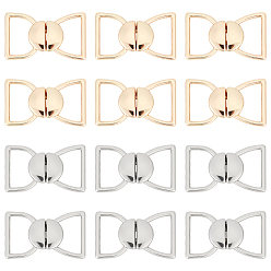 Платиновый & Золотой 12шт 2 цвета замки для кошельков, пряжка из сплава для сумки, свитер, платиной и золотом, 18x30x3.5 мм, 6 шт / цвет