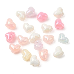 (52) Непрозрачная лаванда Непрозрачные акриловые бусины с УФ-покрытием, сердце, с покрытием AB цвета, разноцветные, 10x12x8.5 мм, отверстие : 3 мм, Около 1305 шт / 500 г