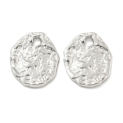 Нержавеющая Сталь Цвет Не тускнеющие 304 подвески из нержавеющей стали, , овальный шарм, цвет нержавеющей стали, 22.5x19x2 мм, отверстие : 3.5 мм