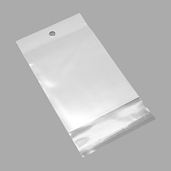 Clear Pearl Film OPP Cellophane Bags, Self-Adhesive Sealing, with Hang Hole, Rectangle, Clear, 15.5x10cm