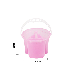 Бледно-Розовый Пластиковый съемный корпус ручки для стирки, ведро для мытья кистей, художественные принадлежности для рисования домашняя школа, колонка, розовый жемчуг, 15.5x11 см