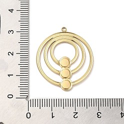 Real 14K Gold Plated 304 Stainless Steel Pendant Cabochon Settings, Ring, Real 14K Gold Plated, Tray: 3.8mm, 29x25x1.4mm, Hole: 1.4mm