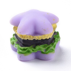 Lilac Resin Cabochons, Hamburger, Lilac, 20x21x17mm