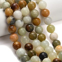 Jade De Beurre Beurre naturel perles de jade de brins, lisse et rond, 12.5mm, Trou: 1mm, Environ 30 pcs/chapelet, 14.37~14.57 pouce (36.5~37 cm)