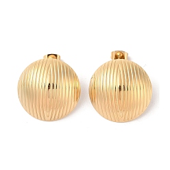 Золотой Ионное покрытие (ip) 304 серьги-гвоздики из нержавеющей стали для женщин, полукруглый, золотые, 24.2 мм