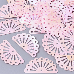Pink Аксессуары для орнаментов, пластиковые пайетки / блестки из пвх, AB цвет, вентилятор, розовые, 15x29x0.5 мм, Отверстие : 1.2 мм , около 5000 шт / 500 г