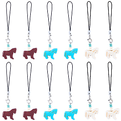 (52) Непрозрачная лаванда 6 Комплекты ремешков для мобильных телефонов из синтетической латуни с бирюзовым покрытием, платина, разноцветные, 90 мм, 3 шт / комплект