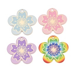 (52) Непрозрачная лаванда Подвески из сплава , стойки покрытие, , окрашеные, без кадмия, без никеля и без свинца, золотые, разноцветные, 23x23.5x1 мм, отверстие : 1.6 мм