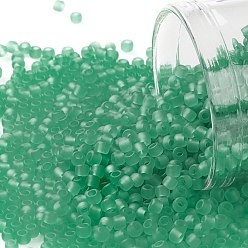 (72F) Transparent Frost Dark Peridot TOHO Round Seed Beads, Japanese Seed Beads, (72F) Transparent Frost Dark Peridot, 11/0, 2.2mm, Hole: 0.8mm, about 50000pcs/pound