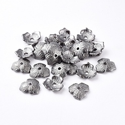 Gunmetal Alloy Beads Caps, Gunmetal, Lead Free, Nickel Free and Cadmium Free,  about 11mm in diameter, 2.5mm thick, hole: 1.5mm