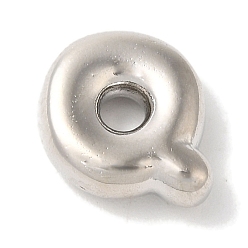 Letter Q Brass Pendants, Long-Lasting Plated, Platinum, Letter Q, 10x10.5x3.5mm, Hole: 1.4mm