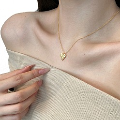 Матовый Золотой Цвет Сердце со звездой 925 ожерелья с подвеской из стерлингового серебра с микропаве из кубического циркония, матовый золотой цвет, 15.91 дюйм (40.4 см)