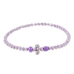 Лиловый Регулируемые браслеты из нейлоновой оплетки из бусин, сирень, 5-1/4~7-5/8 дюйм (13.5~19.5 см)