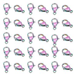 Rainbow Color 30шт 304 застежки-карабины из нержавеющей стали, Радуга цветов, 13x8x4 мм, отверстие : 1.6 мм