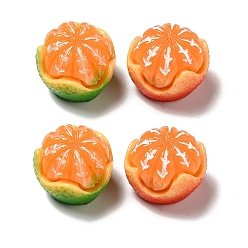 Mixed Color Opaque Resin Imitation Food Decoden Cabochons, Orange Shape, Mixed Color, 16.5x13.5mm