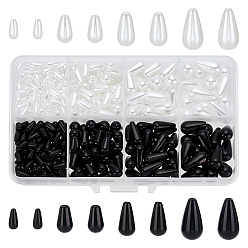 (52) Непрозрачная лаванда 360шт 2 цвета бусины из абс-пластика, имитация жемчуга, слеза, разноцветные, 8~16x4~8 мм