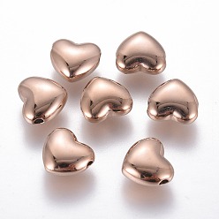 Розовое Золото Ионное покрытие (ip) 304 шарики из нержавеющей стали, сердце, розовое золото , 9x10x4.5 мм, отверстие : 1.5 мм