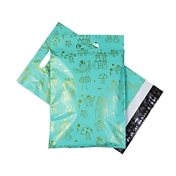 Зеленый Прямоугольные полиэтиленовые самоклеящиеся упаковочные пакеты, фея, зелёные, 44x26 см