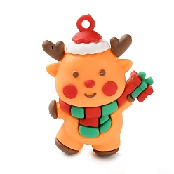 Other Animal Подвески из ПВХ на рождественскую тематику, лось, 49x36x23 мм, отверстие : 3 мм