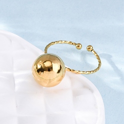 Круглые 304 из нержавеющей стали Манжета кольца для женщин, реальный 18 k позолоченный, круглые, размер США 9 1/4 (19.1 мм)