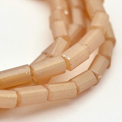 Сэнди Коричневый Полный радуга покрытием граненых стеклянных бусин прямоугольного параллелепипеда пряди, матовые, песчаный коричневый, 5x3x3 мм, отверстие : 1 мм, около 100 шт / нитка, 18.8 дюйм