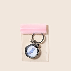 Pink Прозрачные ПВХ-пакеты для ювелирных изделий с застежкой-молнией, водонепроницаемые самозапечатывающиеся пакеты, прямоугольные, розовые, 10x7 см