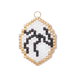 Стрелец Подвески из стеклянных бусин с изображением двенадцати созвездий, с 304 кольцом из нержавеющей стали, реальный 18 k позолоченный, Стрелец, 27x20x1.5 мм, отверстие : 2.5 мм