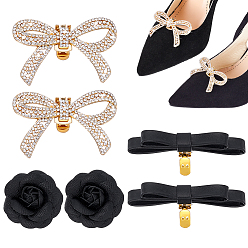 Золотой 6 шт. 3 стили искусственная кожа и сплав горный хрусталь обувь подвески, разнообразные, золотые, 60~80 мм