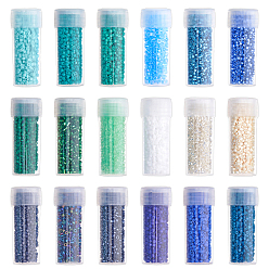 (52) Непрозрачная лаванда 18 стеклянные цилиндрические бусины синего и зеленого цветов, бисер, круглое отверстие, разноцветные, 1.5~2.5x1~2 мм, отверстие : 0.8~1.4 мм, о 5 г / цвет