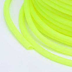 Green Yellow Hollow Pipe PVC Tubular Synthetic Rubber Cord, Wrapped Around White Plastic Spool, Green Yellow, 2mm, Hole: 1mm, about 54.68 yards(50m)/roll