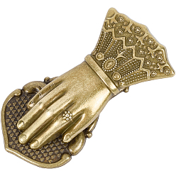 Античная Бронза Зажим для закладки в форме руки из сплава, с бархатными мешками, античная бронза, 102x50x31.5 мм, отверстие : 4.5 мм