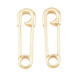 Oro 304 colgantes de acero inoxidable, encantos de clip de papel, chapado en rack, larga duración plateado, dorado, 31x9x2.5 mm, agujero: 4 mm