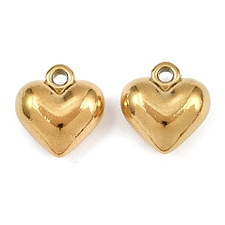 Настоящее золото 18K 304 прелести нержавеющей стали, сердце прелести, ионное покрытие (ip), реальный 18 k позолоченный, 13x12x6 мм, отверстие : 1.8 мм