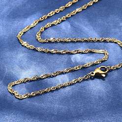 Золотой 304 из нержавеющей стали цепи ожерелья, с карабин-лобстерами , граненые, золотые, 17.9 дюйм (45.4 см), 2 мм