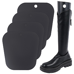 Negro Insertos de forma de moldeador de botas de plástico, botas de apoyo alto, trapezoide, negro, 267x255x0.5 mm, agujero: 20 mm