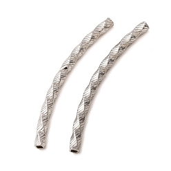 Couleur Acier Inoxydable 304 inoxydable perles de tubes d'acier, couleur inox, 44.5x7x3mm, Trou: 1.5mm