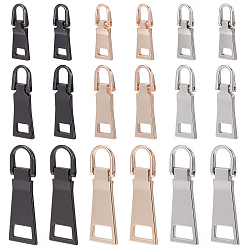 (52) Непрозрачная лаванда 18 шт. 9 стили сплав молнии язычки, прямоугольные, разноцветные, 28~49.5x10~17x3~4 мм, отверстие : 5~10x6~9.5 мм, 2 шт / стиль