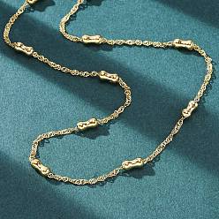 Золотой 304 ожерелья из костяной веревки из нержавеющей стали, ионное покрытие (ip), золотые, 17.95 дюйм (45.6 см)